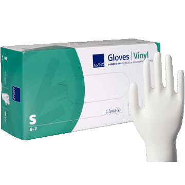 Abena, mănuși de vinil, nesterile, fără pudră, mărimea S, 100 bucăți