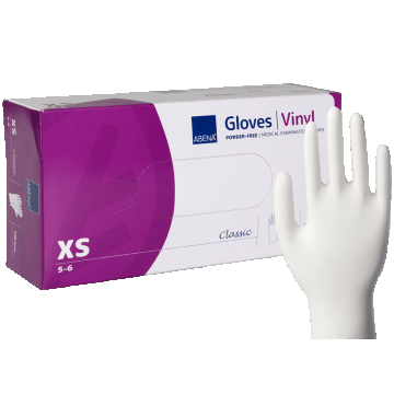 Abena, mănuși de vinil, nesterile, fără pudră, mărimea XS, 100 bucăți