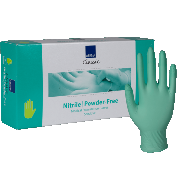 Abena, mănuși din nitril, nesterile, fără pudră, verzi, mărimea S, 100 bucăți