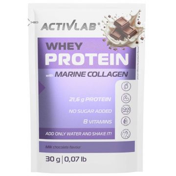 ActivLab Pharma Whey Protein cu colagen marin, proteine, aromă de ciocolată cu lapte, 30 g