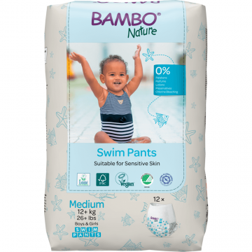 Bambo Nature Pants Swim, scutece de înot, mărimea M, 12+ kg, 12 buc