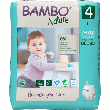 Bambo Nature, scutece, mărimea 4, 7-12 kg, 20 buc