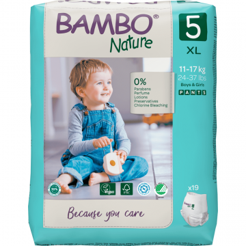 Bambo Nature, scutece, mărimea 5, 11-17 kg, 19 buc