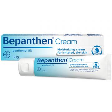Bepanthen Derm Cream, cremă de corp specializată, piele uscată, predispusă la iritații, din prima zi, 30 g