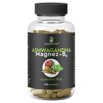 BetterMe Ashwagandha Magneziu B6, 100 capsule