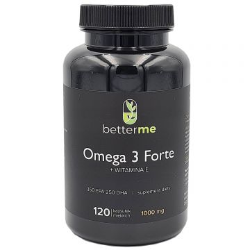 BetterMe Omega 3 Forte + vitamina E, 120 capsule moi