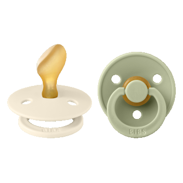 Bibs Colour, suzetă, cauciuc, anatomic, mărimea 2, Ivory & Sage, de la 6 luni, 2 bucăți