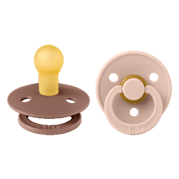 Bibs Colour, suzetă, cauciuc, rotund, mărimea 1, Woodchuck & Blush, de la naștere, 2 bucăți