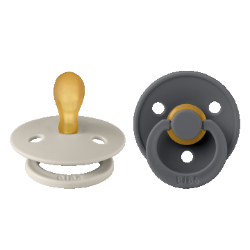 Bibs Colour, suzetă, cauciuc, simetric, mărimea 1, Sand & Iron, de la naștere, 2 bucăți