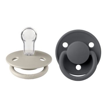 Bibs De Lux, suzetă, silicon, rotund, mărime unică, Sand & Iron, 0-36 luni, 2 bucăți