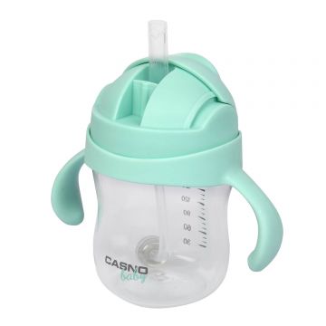 Casno Baby, cană de picurare 2 în 1 Dizzy, mentă, de la 6 luni, 240 ml