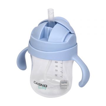 Casno Baby, pahar de picurare 2 în 1 Dizzy, albastru deschis, de la 6 luni, 240 ml