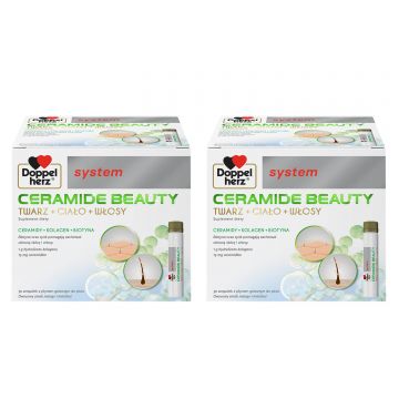 Doppelherz System Ceramide Beauty set, aromă de mango și fructul pasiunii, 2 x 30 fiole