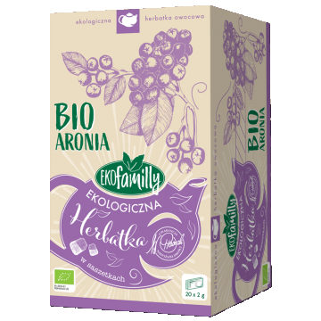 EkoFamily Bio Aronia, ceai de fructe organic, 2 g x 20 pliculețe