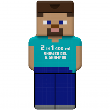 Gel de dus si sampon 2 in 1, Minecraft Steve, 400 ml, Air Val