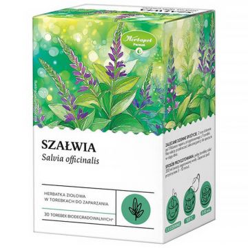 Herbapol Salvie, ceai de plante, 30 pliculețe biodegradabile
