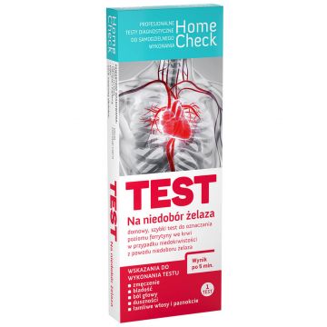 Home Check Test deficit de fier, test la domiciliu pentru determinarea nivelului de feritină din sânge, casetă, 1 buc