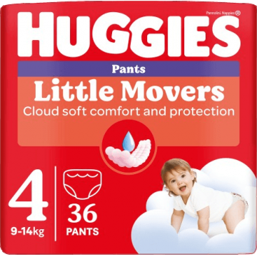 Huggies® Little Movers Pantaloni 4, 36 buc