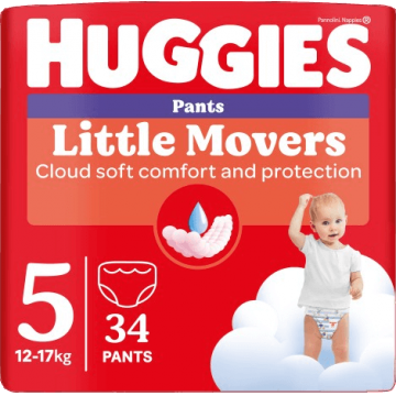 Huggies® Little Movers Pantaloni 5, 34 buc