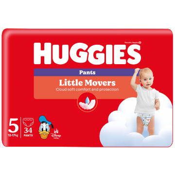 Huggies Little Movers, scutece, Disney, mărimea 5, 12-17 kg, Jumbo Pack, 34 buc