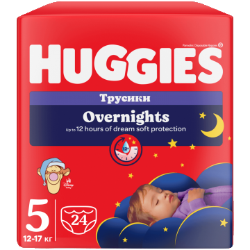 Huggies Overnights, scutece, Disney, mărimea 5, 12-17 kg, 24 buc