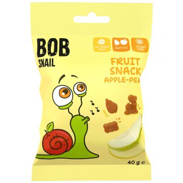 Jeleu de fructe Bob Snail, măr, pară, 40 g