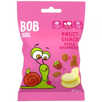 Jeleu de fructe Bob Snail, măr, zmeură, 40 g