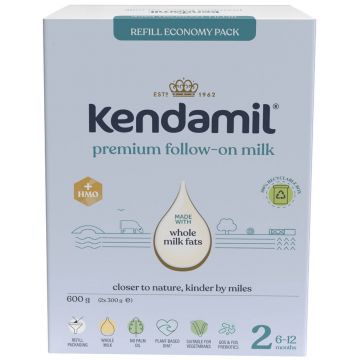 Kendamil Premium 2 HMO+, lapte de continuare, după 6 luni, 600 g