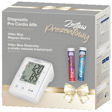 Kit de diagnostic, Pro Cardio Afib, tensiometru automat pentru brațul superior + Vitter Blue Magnesium Shrink, 20 comprimate efervescente + Vitter Blue Electrolytes, 20 comprimate efervescente