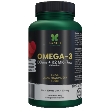 Lanco Nutritions Omega-3 + D3 + K2 MK-7, 60 capsule