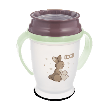 Lovi, cană 360° cu mânere, Night & Day Rabbit, de la 9 luni, 250 ml