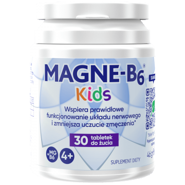 Magne-B6 Kids, de la 4 ani, aromă de pepene galben, 30 comprimate masticabile