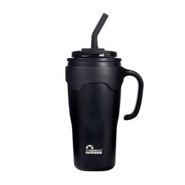 Majestic Sport, cană termică cu pai Jelly, negru, 650 ml