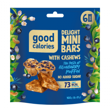 Mini batoane de caju cu zmeura, 102 g, Good Calories