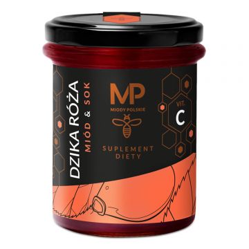 Miody Polskie Miód & Sok Dzika Róża + Vit. C, 250 g