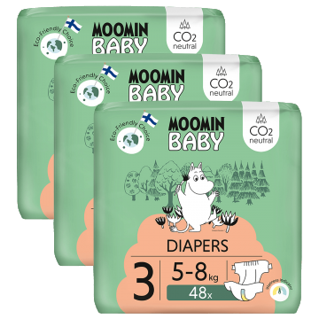 Moomin Baby, scutece, mărimea 3, 5-8 kg, 144 buc