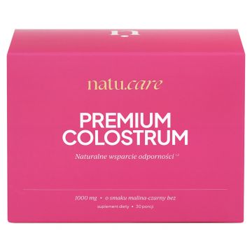 Natu.Care Premium Colostrum, aromă de zmeură și soc negru, 30 pliculețe