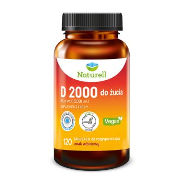 Naturell D 2000, aromă de cireșe, 120 comprimate masticabile