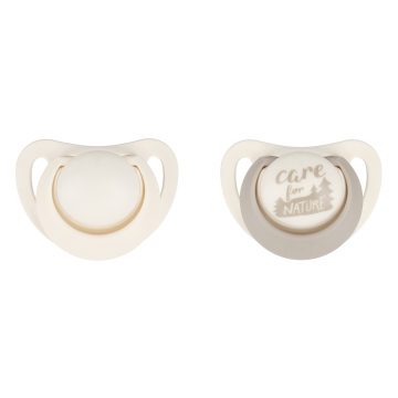 NUK For Nature, suzetă, latex, anatomică, gri cenușă, 18-36 luni, 2 bucăți