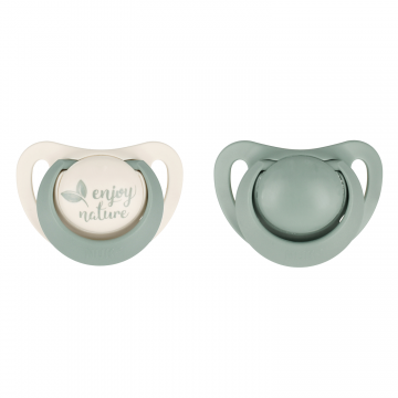 NUK For Nature, suzetă, latex, anatomică, verde, 6-18 luni, 2 bucăți