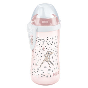 NUK Kiddy Cup, pahar cu picurare, cu gura tare și clip, Bambi, de la 12 luni, 300 ml