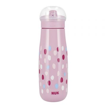 NUK Mini-Me FLip, biberon 2 în 1 cu gura, roz, de la 12 luni, 450 ml