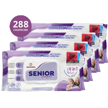 Opharm Senior Comfort 4in1 set, șervețele umede, 4 x 72 bucăți