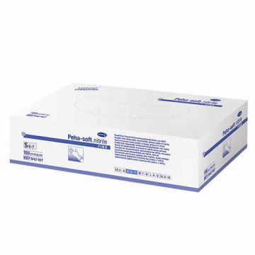 Peha-soft nitrile fino, mănuși din nitril, nesterile, fără pudră, albastre, mărimea S, 150 bucăți