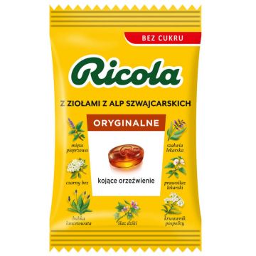 Ricola Original Bomboane elvețiene pe bază de plante, fără zahăr, 68 g