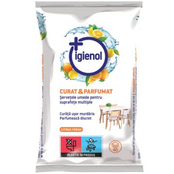 Servetele multisuprafete Curat si Parfumat, 40 bucati, Igienol