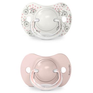 Suavinex A walk in the park SX Pro, manechin fiziologic, silicon, roz, 0-6 luni, 2 bucăți