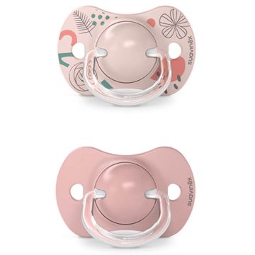 Suavinex A walk in the park SX Pro, manechin fiziologic, silicon, roz, 6-18 luni, 2 bucăți