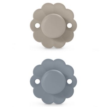 Suavinex Wonder SX Pro, manechin fiziologic, silicon, gri, marin, 6-18 luni, 2 bucăți