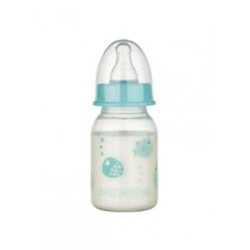 Biberon PP cu tetita rotunda si decor cu animalute 46010, 120ml, Baby Nova